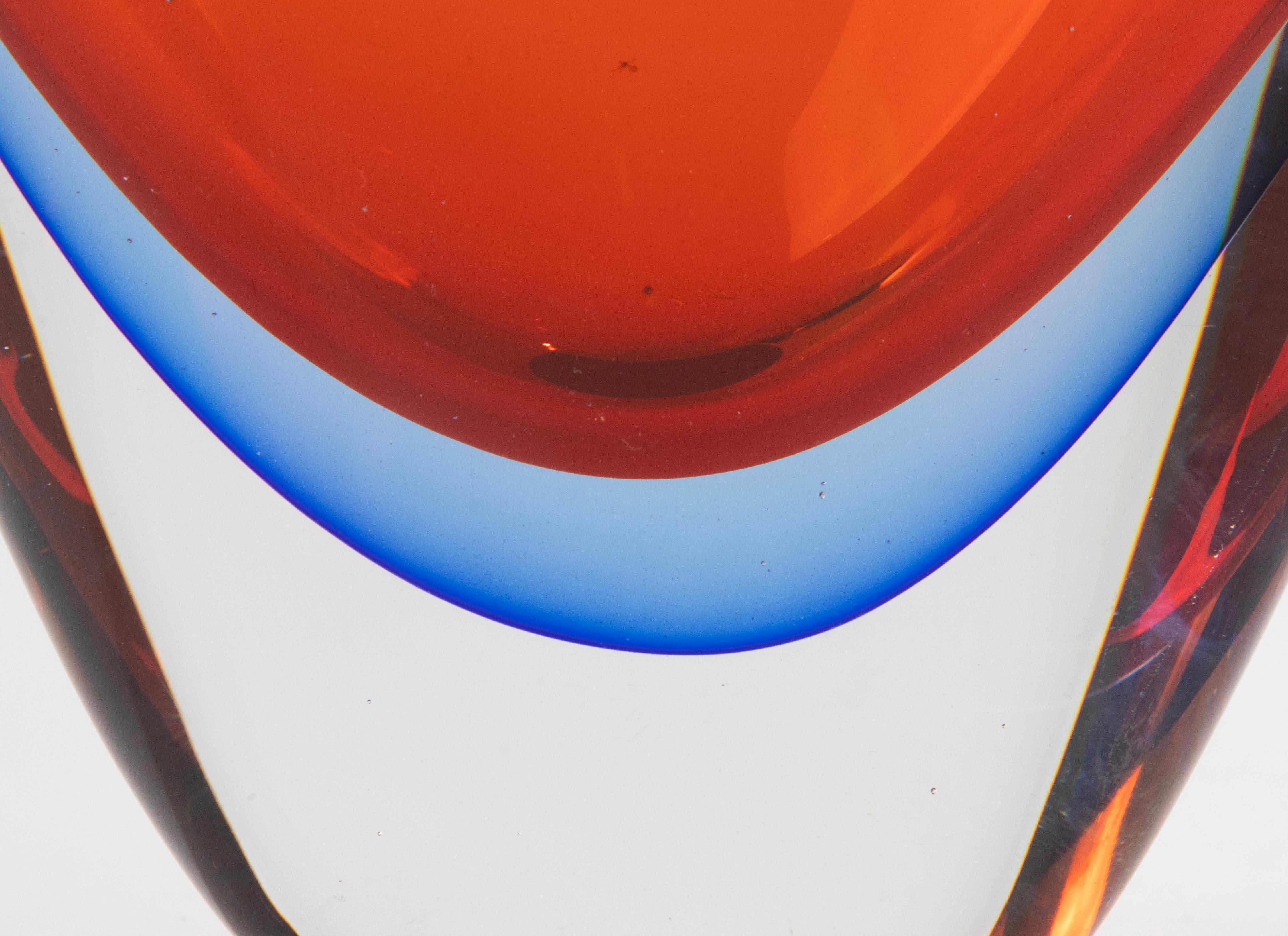 Art Glass Mid-Century Modern Large Murano Glass Vase - Flavio Poli For Sale