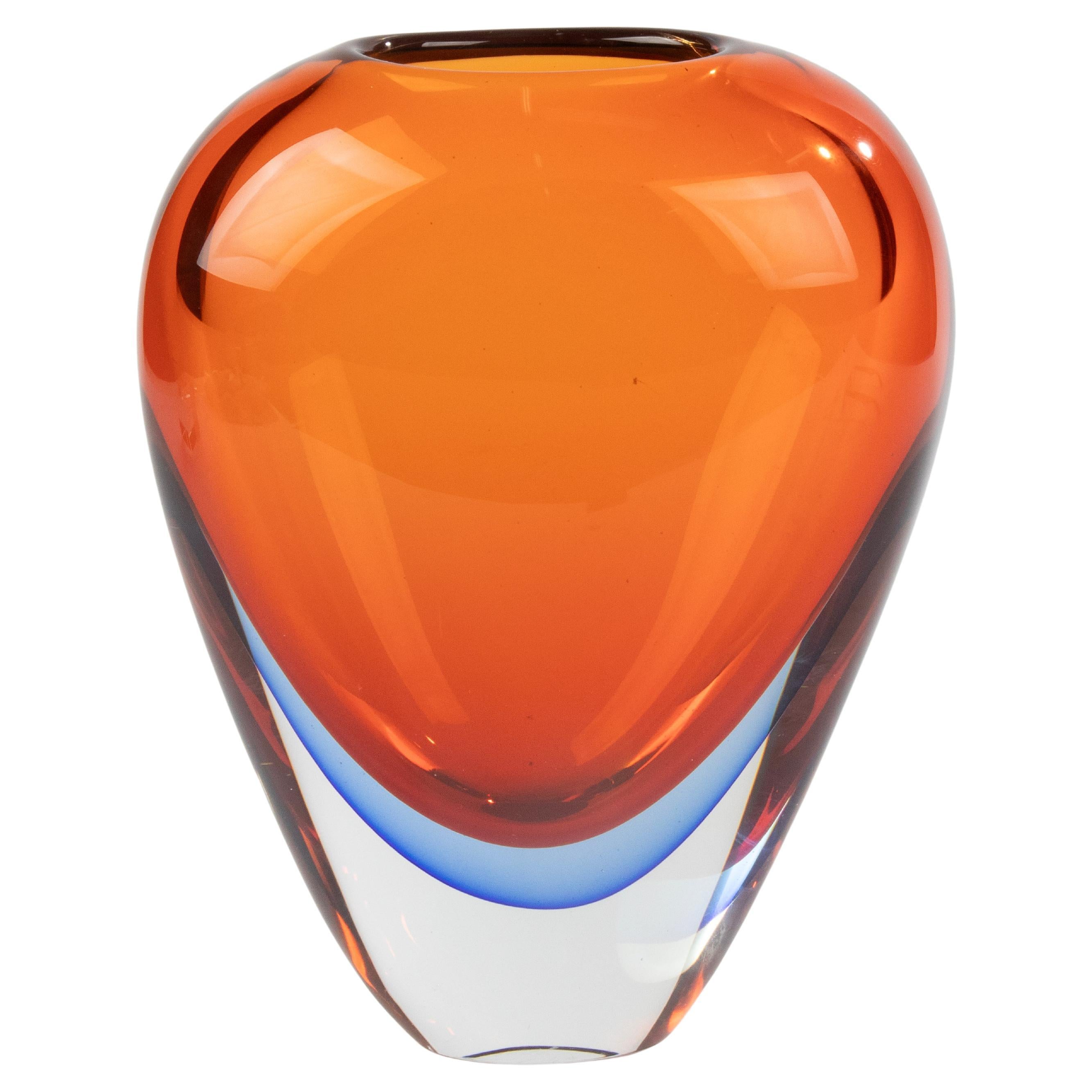 Mid-Century Modern Large Murano Glass Vase - Flavio Poli