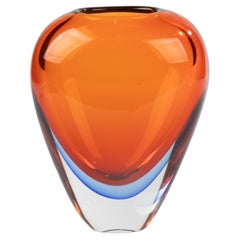 Gran jarrón de cristal de Murano moderno de mediados de siglo - Flavio Poli