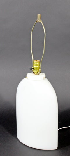 Mid-Century Modern Large Peill Putzler Koch & Lowy White Glass Table Lamp, 1970s