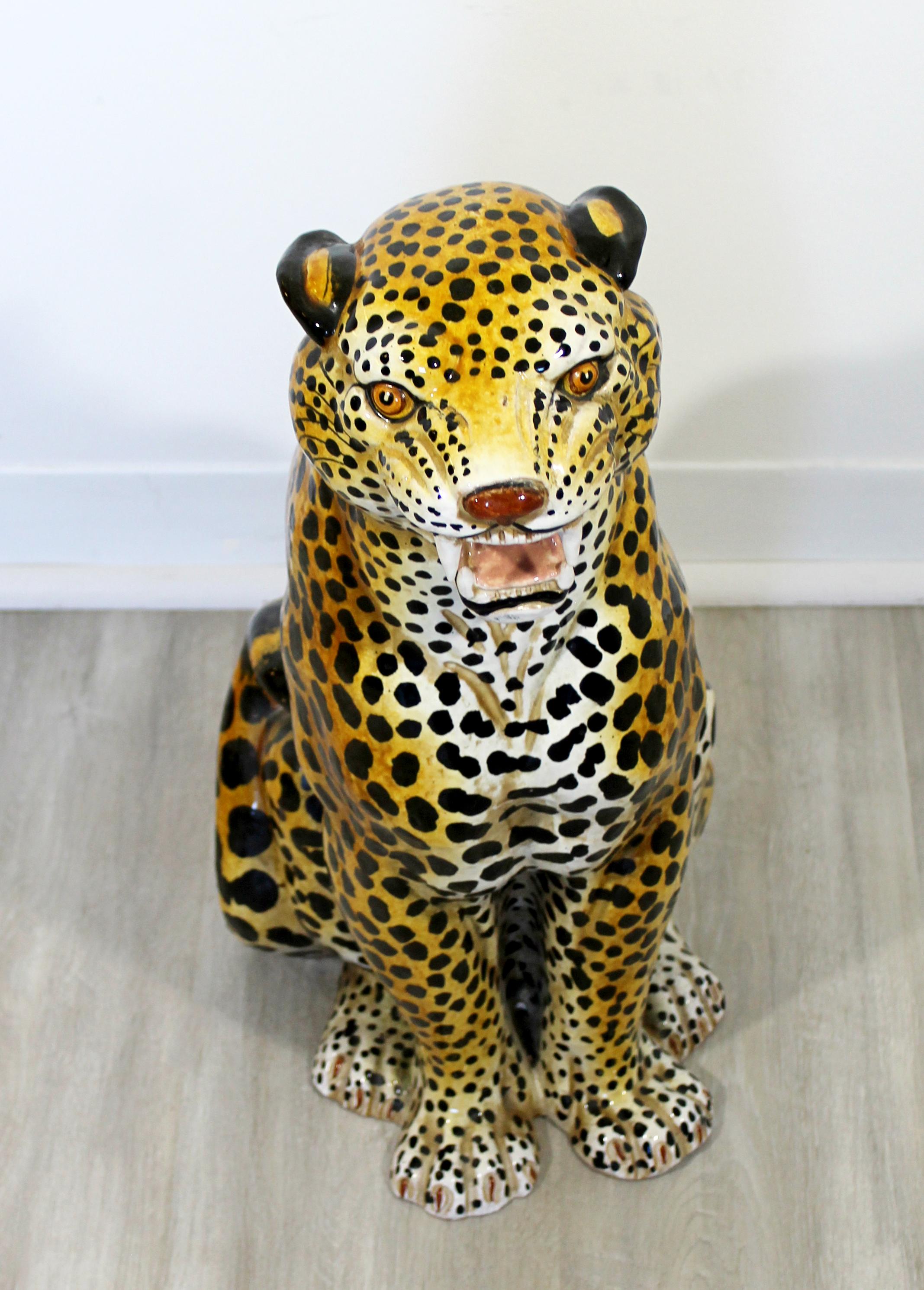 porcelain leopard statue