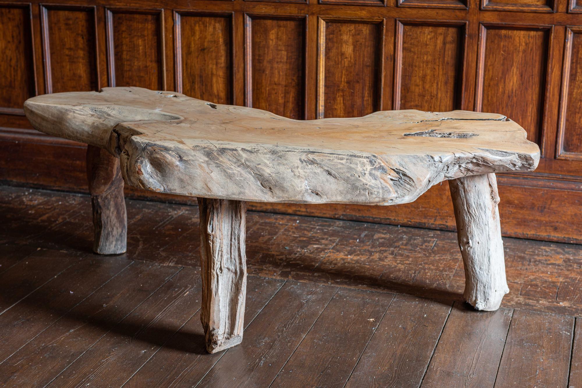 20th Century Mid-Century Modern Large Primitive Teak Root Coffee Table