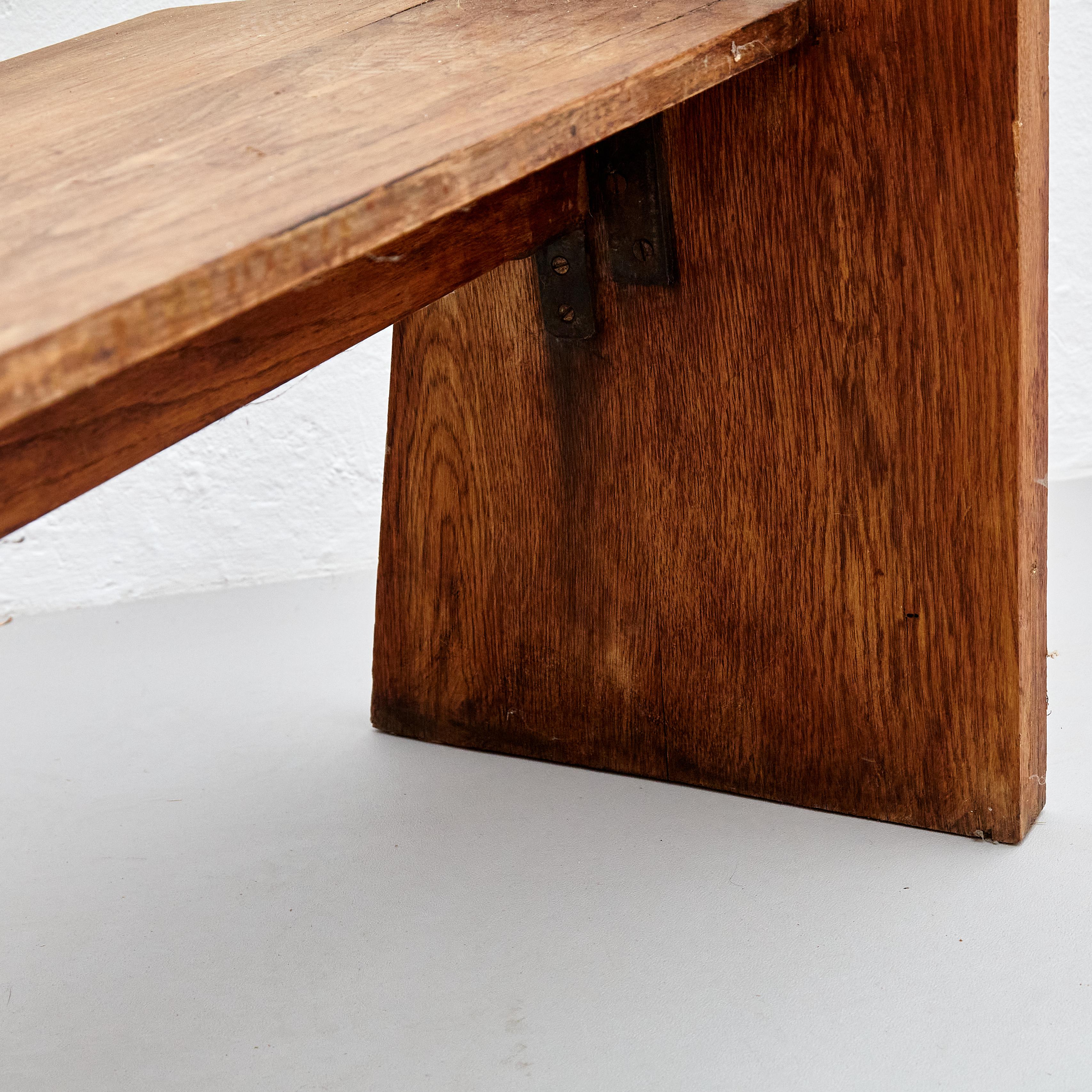 Mid-Century Modern Large Rationalist Wood Bench, circa 1960 For Sale 6