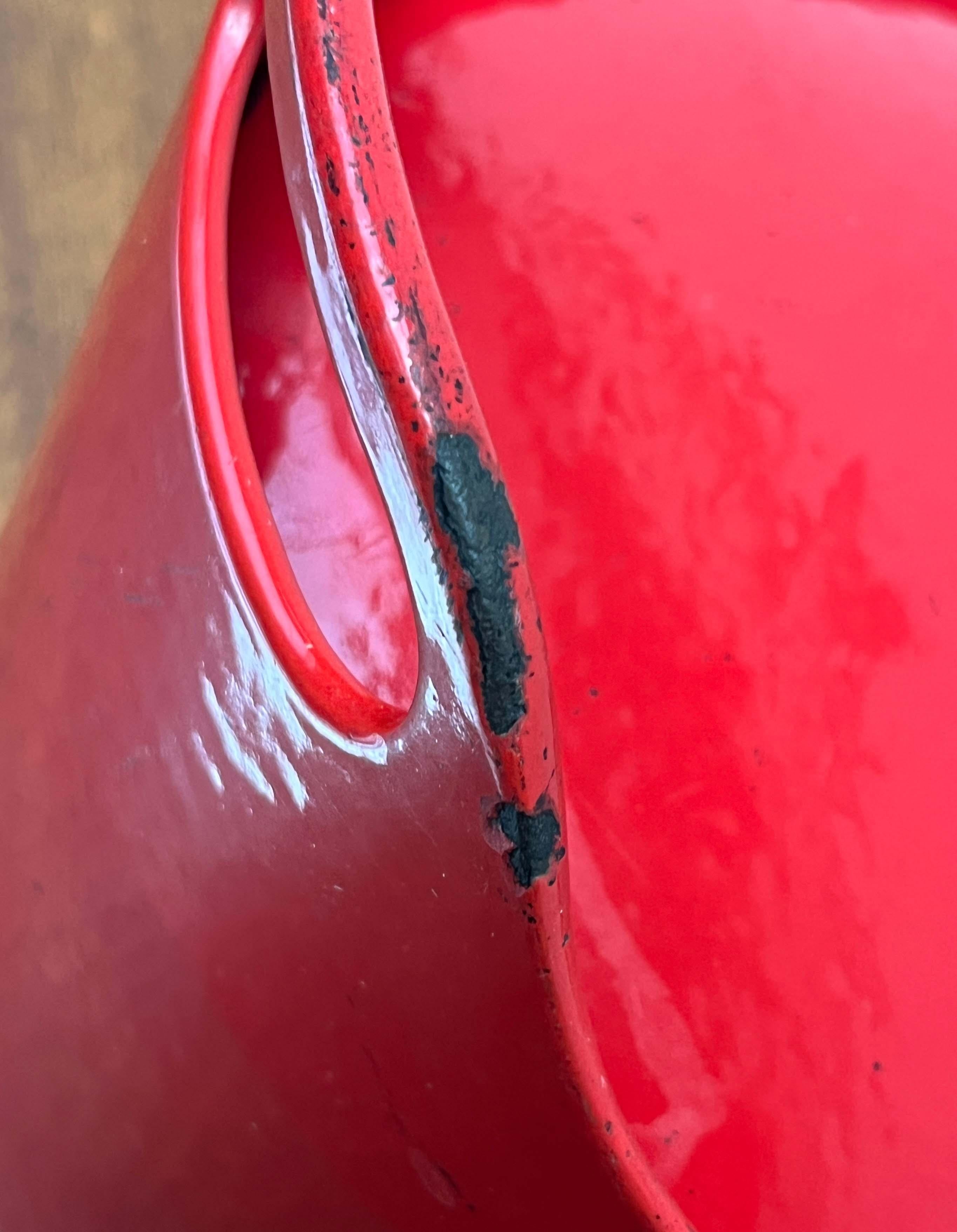 Großer roter Emailletopf von Timo Sarpaneva Rosenlew Finnland 1960er Jahre im Angebot 7