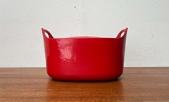 Mid-Century Modern Large Red Enamel Pot by Timo Sarpaneva Rosenlew Finland 1960s