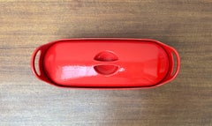 Mid-Century Modern Large Red Enamel Pot by Timo Sarpaneva Rosenlew Finland 1960s