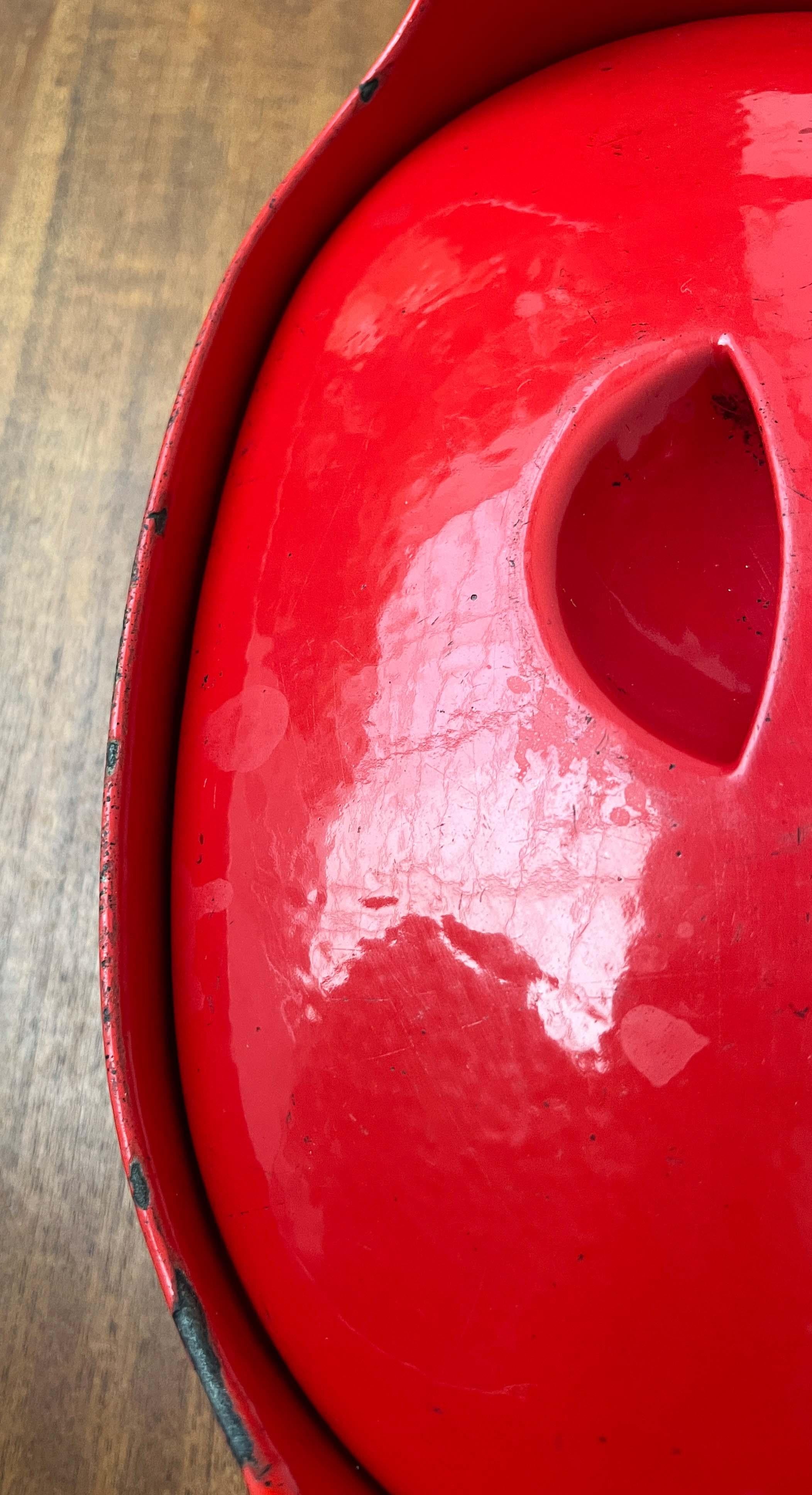 Großer roter Emailletopf von Timo Sarpaneva Rosenlew Finnland 1960er Jahre im Angebot 14