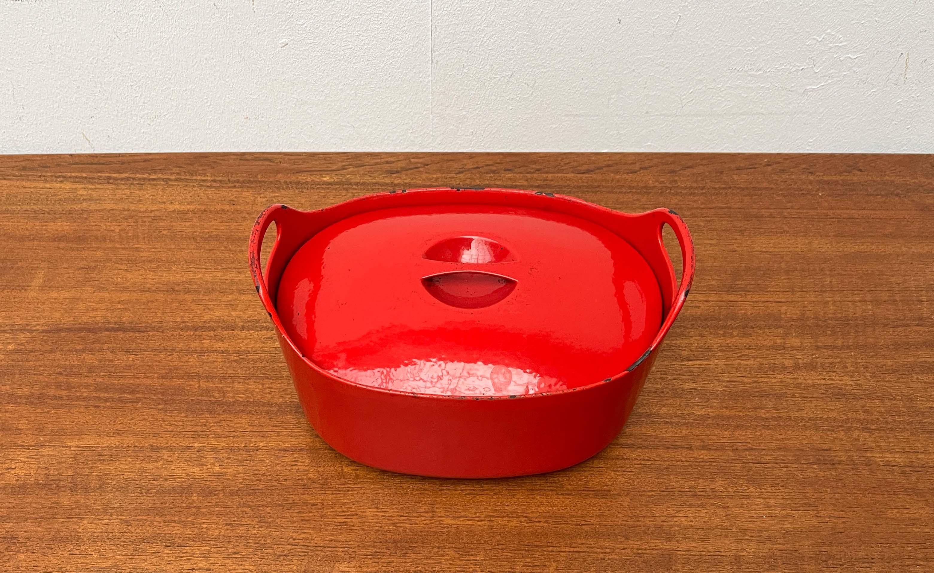 Großer roter Emailletopf von Timo Sarpaneva Rosenlew Finnland 1960er Jahre im Angebot 2