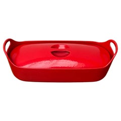 Mid-Century Modern Large Red Enamel Pot by Timo Sarpaneva Rosenlew Finland 1960s