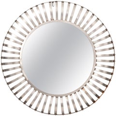 Mid-Century Modern Large Round Mirror, circa 1980s