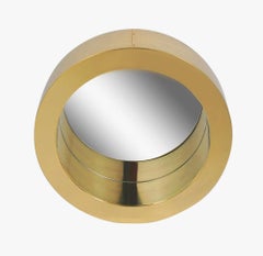 Großer runder Porthole-Wandspiegel aus Goldmessing von Curtis Jere, Moderne der Mitte des Jahrhunderts