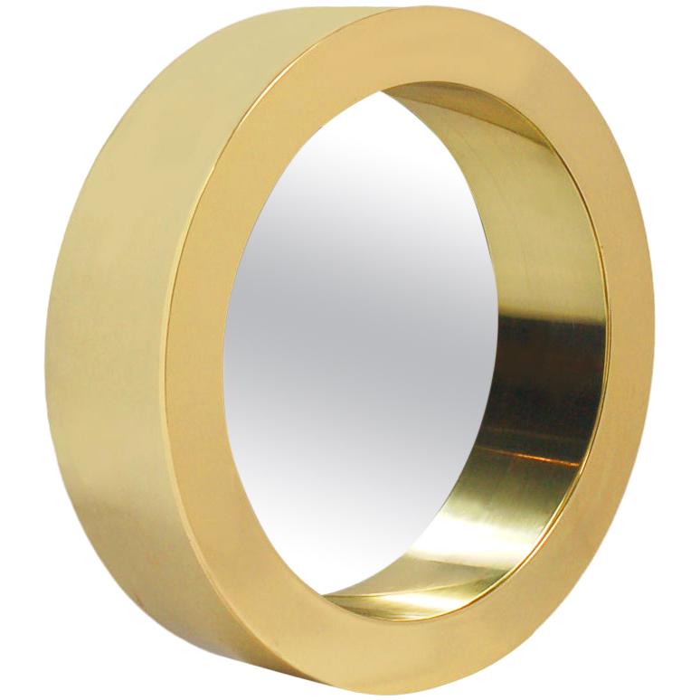 Large Floral vine European Modern Stella Antique Brass Round Mirror by