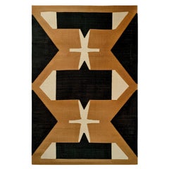 The Moderns Modernity Large Rug Geometric Pattern Beige, Yellow Mustard, Black (tapis géométrique beige, jaune moutarde, noir)