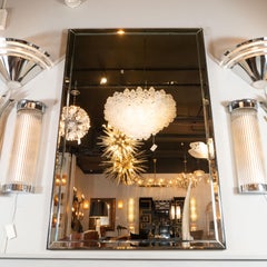 Mid-Century Modern Large Scale Beveled Shadowbox Mirror