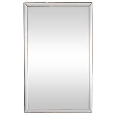 Mid-Century Modern Large Scale Beveled Shadowbox Mirror