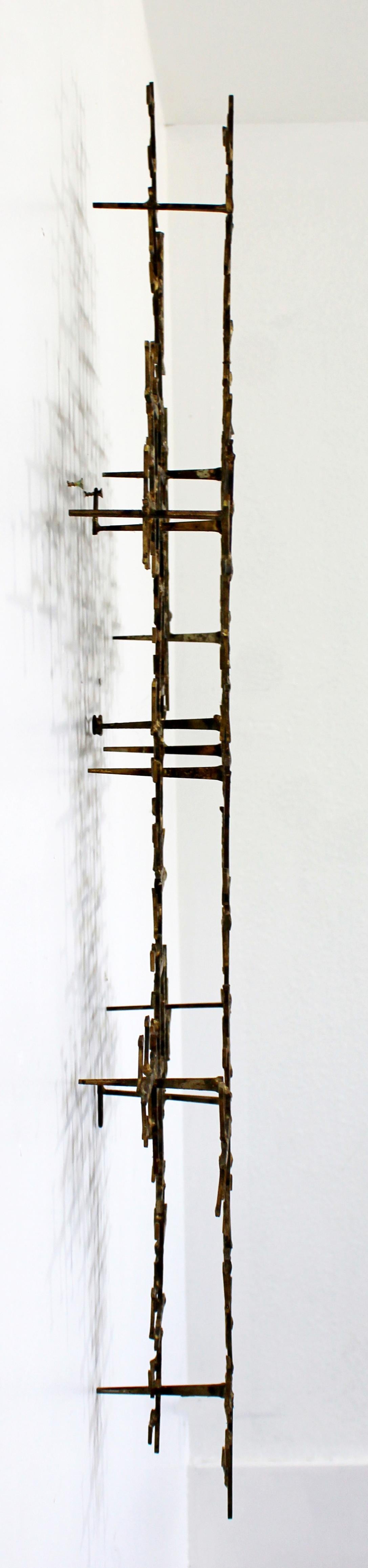 Mid-Century Modern Large Schmidt Brutalist Nail Wall Art Sculpture Abstract In Good Condition In Keego Harbor, MI