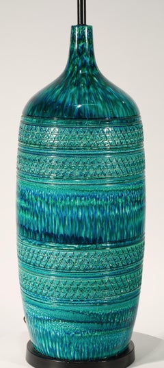 Mid Century Modern Large Sculptural Rimini Blue Table Lamp, 1950s