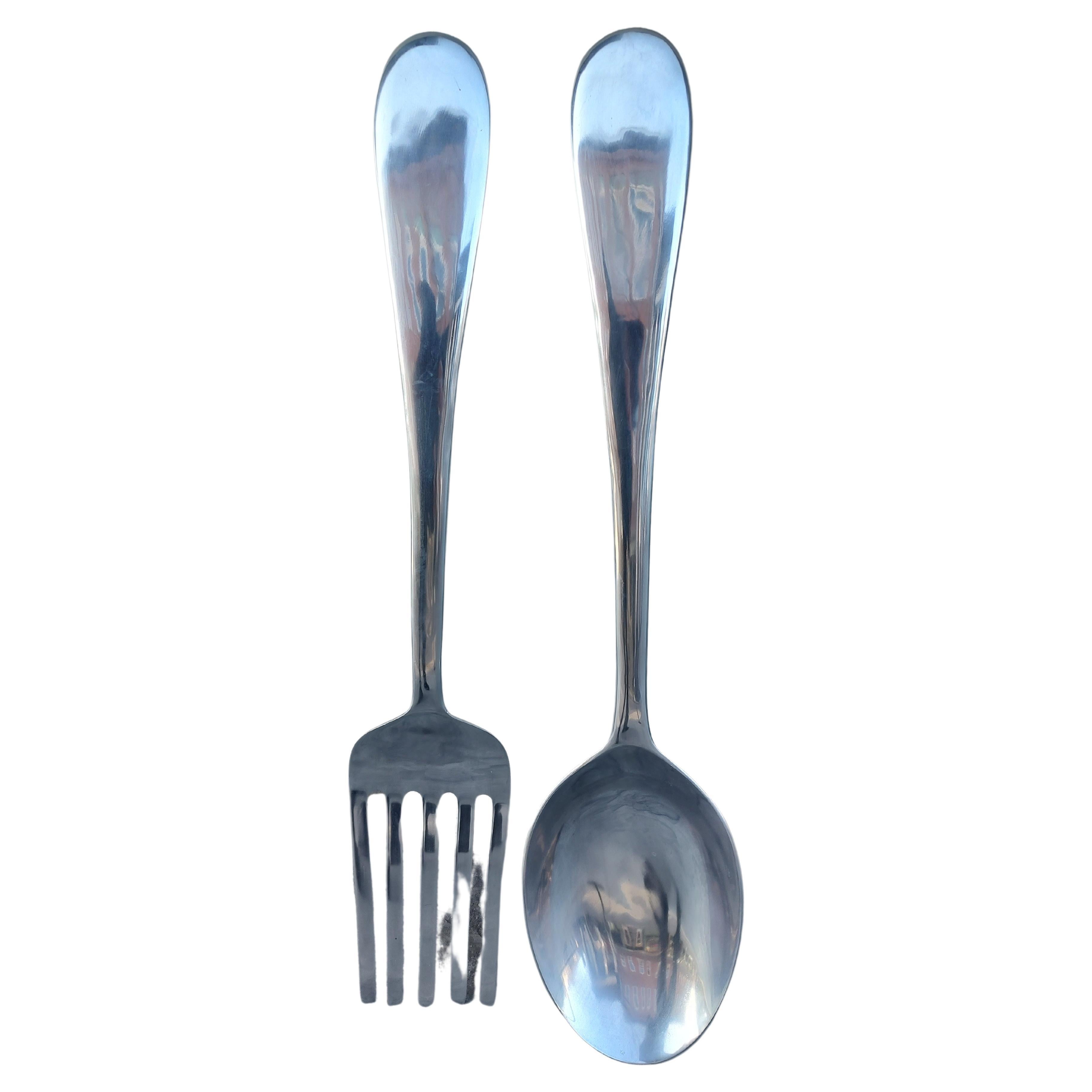 Mid-Century Modern Large Sculptural Spoon & Fork by Curtis Jere