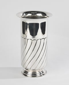 Mid Century Modern Large Silver Plated Vase - Christian Dior - Paris