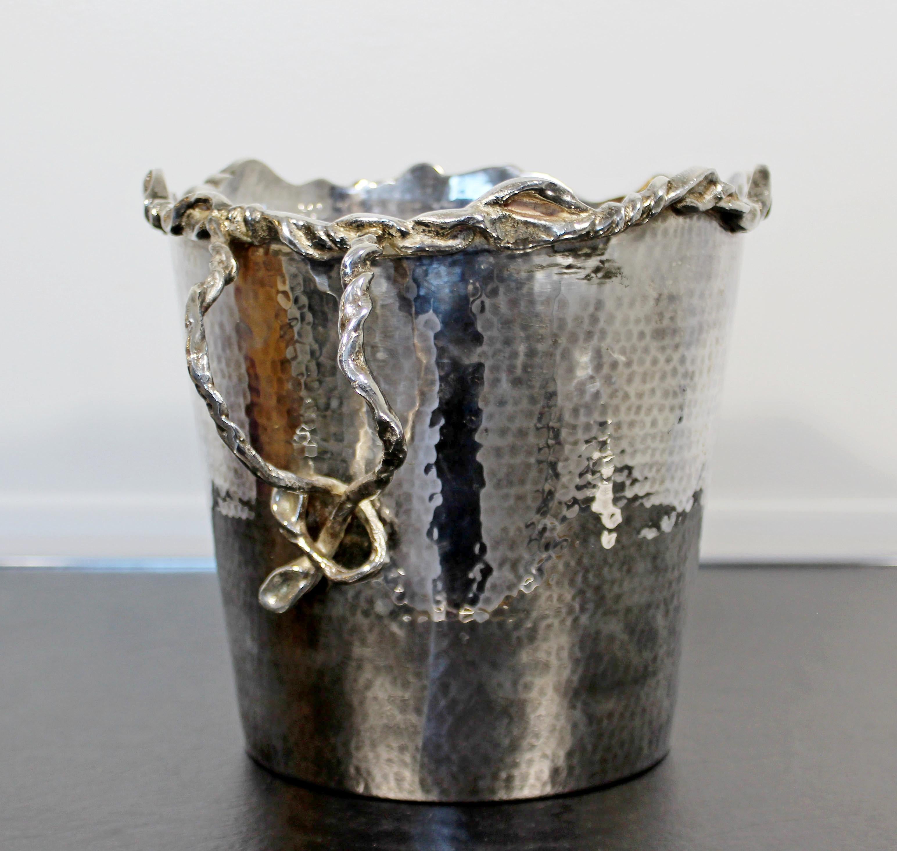 Late 20th Century Mid-Century Modern Large Silver Plated Wine Ice Bucket by Michael Aram