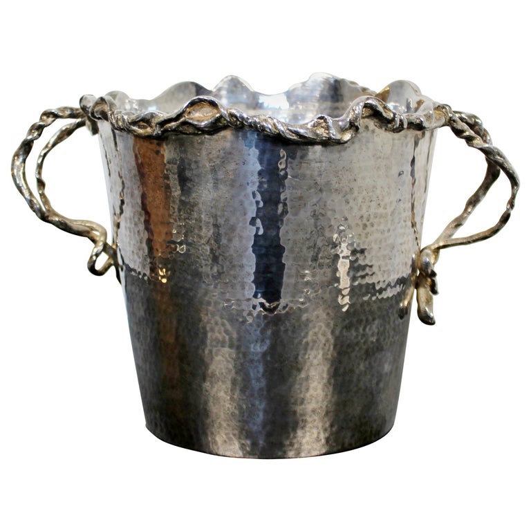 Mid-Century Modern Large Silver Plated Wine Ice Bucket by Michael Aram at  1stDibs