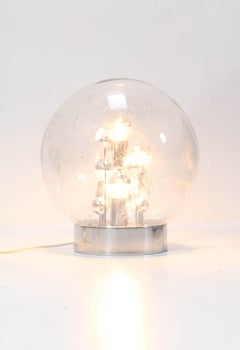 Mid-Century Modern Large Smoked Glass Globe Floor Lamp by Doria, Germany, 1970s