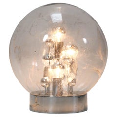 Mid-Century Modern Large Smoked Glass Globe Floor Lamp by Doria, Germany, 1970s