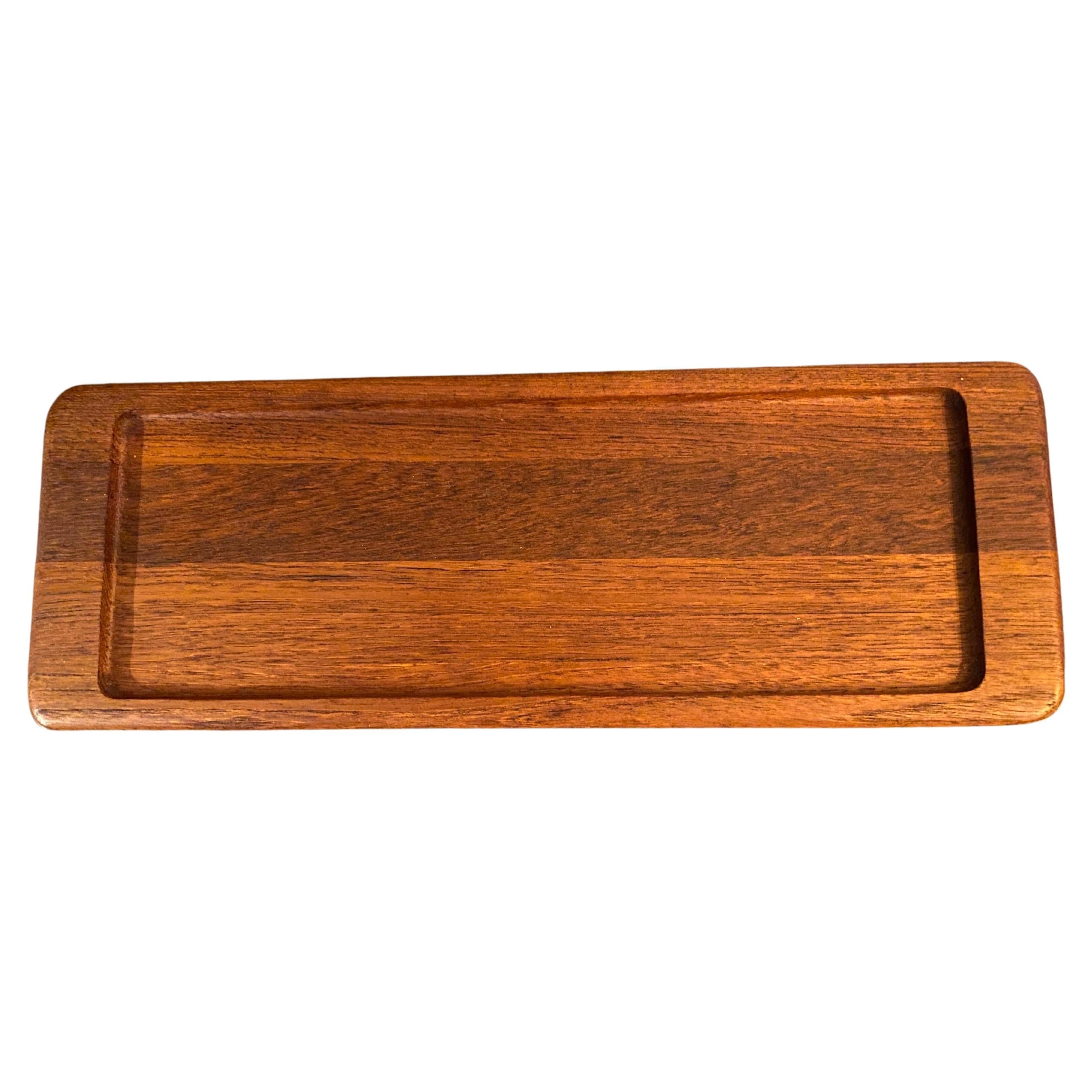 Mid-Century Modern Large Solid Teak Tray by Digsmed Denmark For Sale