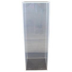 Mid-Century Modern Large Square Clear Lucite Pedestal Display Stand, 1970s