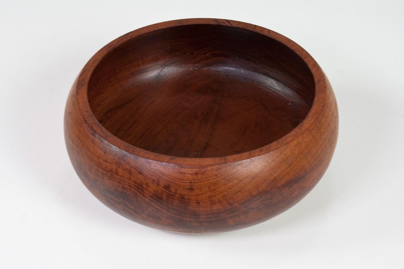 Oiled Mid-Century Modern Large Teak Danish Sculptural and Hand Moulded Bowl, 1960s For Sale