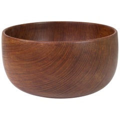 Mid-Century Modern Large Teak Danish Sculptural and Hand Moulded Bowl, 1960s