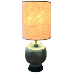 Mid-Century Modern Large Turquoise Ceramic Table Lamp by Marbro, Italy, 1960s