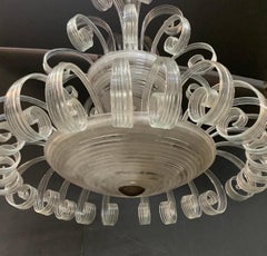 Mid-Century Modern Large Venetian Lorin Marsh Murano Glass Scrolled Chandelier