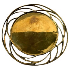 Mid-Century Modern Large Vintage Austrian Brass Tray or Dish by Atelier Jesch