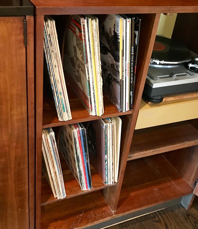 MidCentury Modern Large Wall with Sound System Storage, 1960s