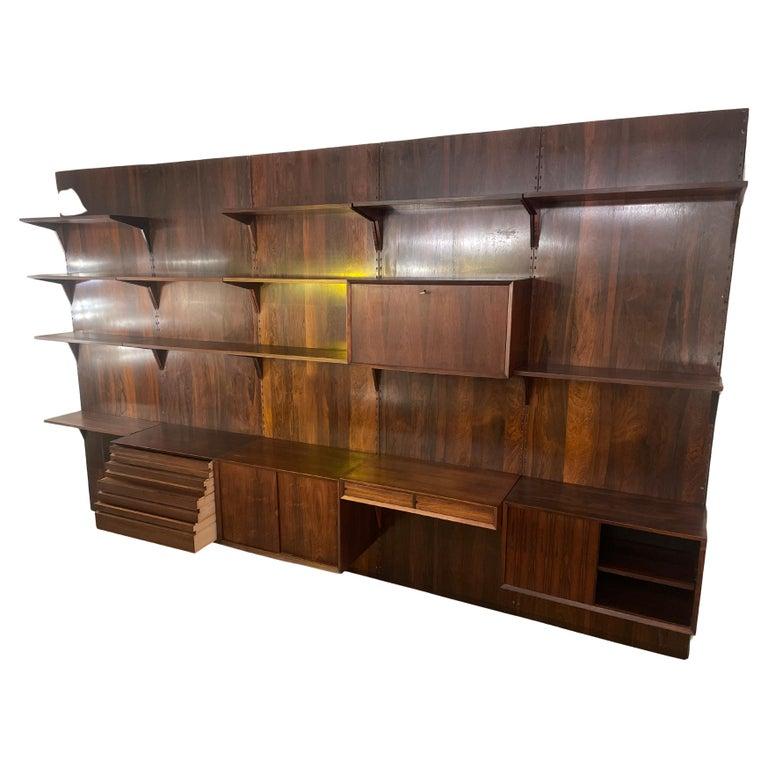 Danish Mid-Century Modern Large Wall Unit by Poul Cadovius for Royal System , 1950s For Sale