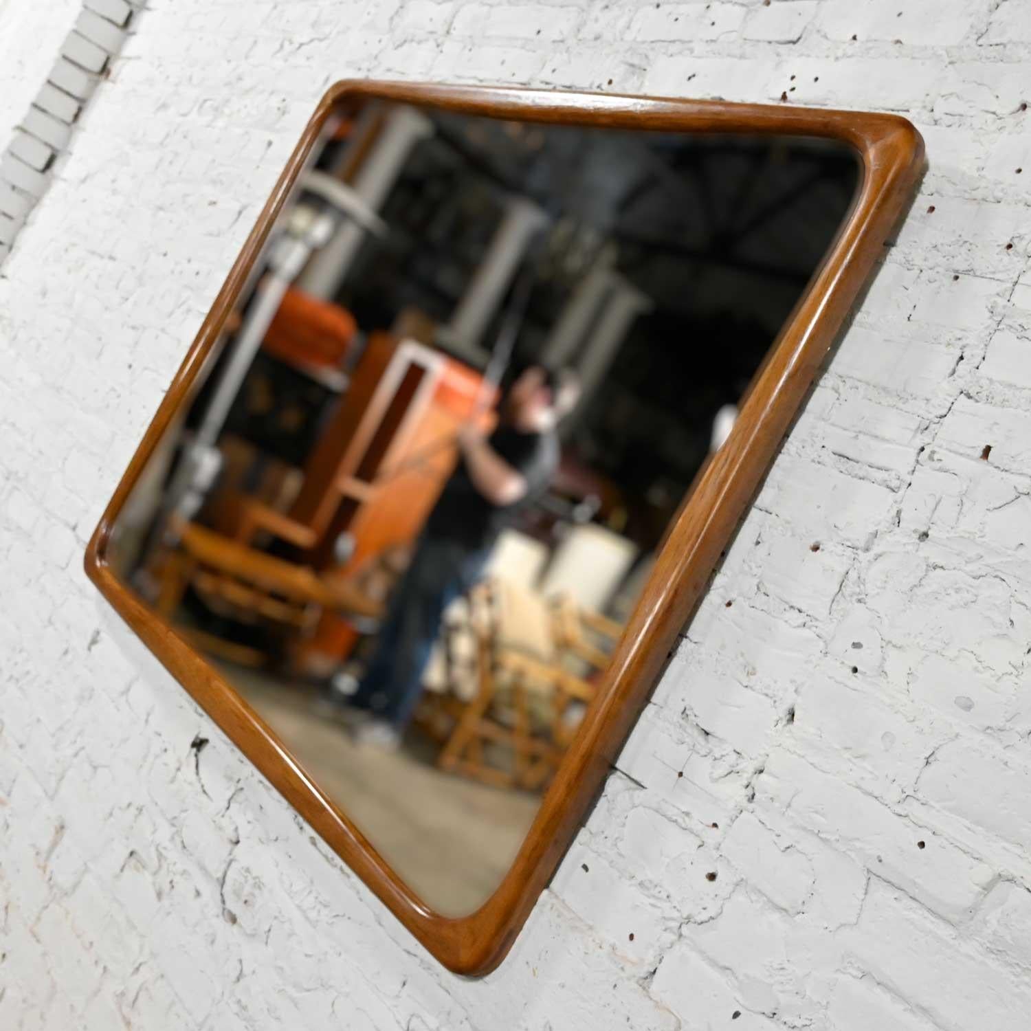 Mid-Century Modern Large Walnut Framed Mirror Attributed to Lane Perception 5