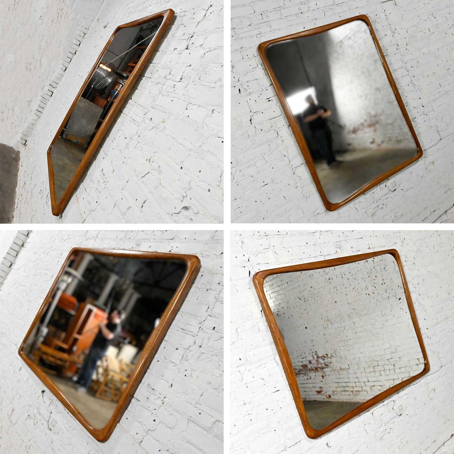 Mid-Century Modern Large Walnut Framed Mirror Attributed to Lane Perception 7