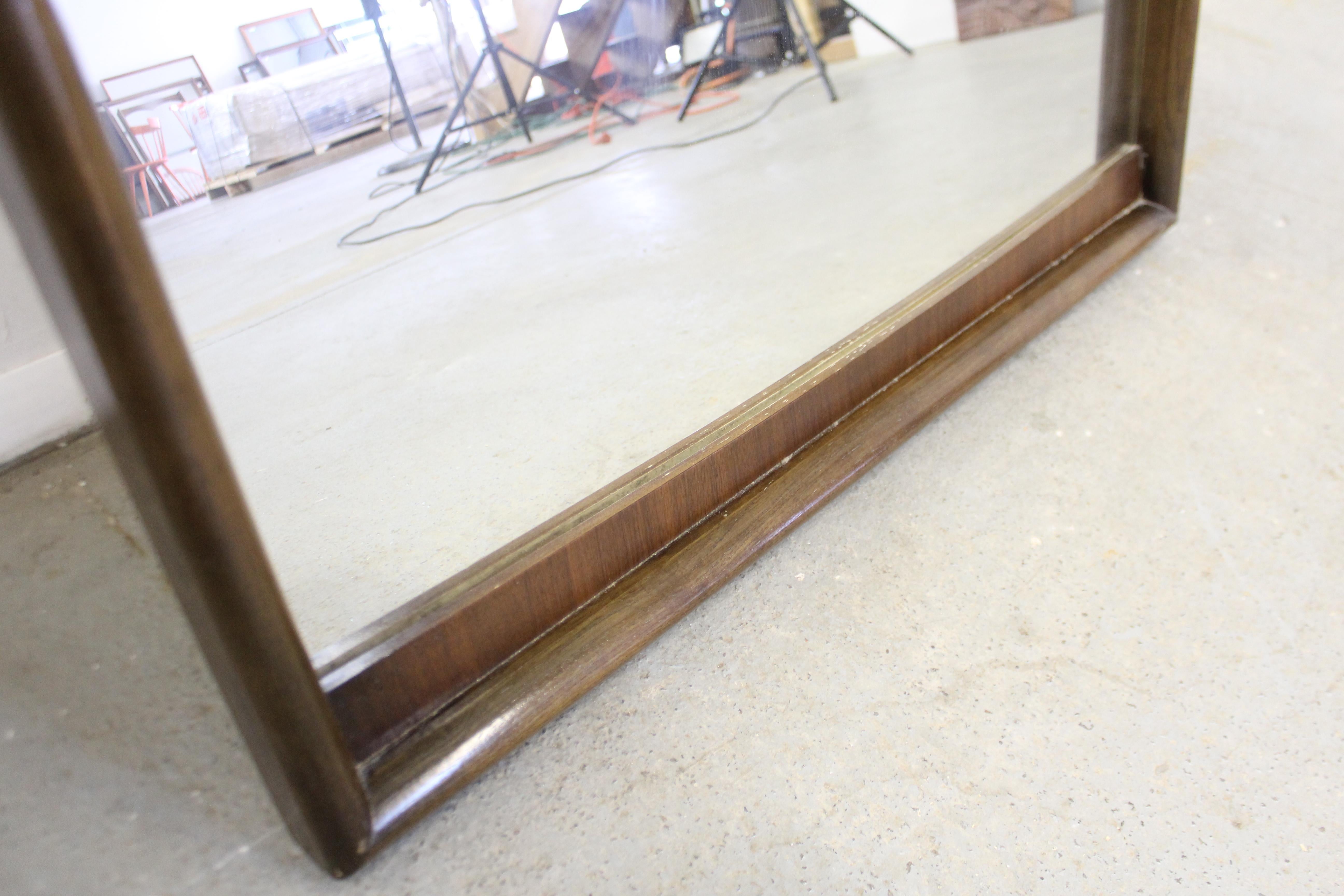 Mid-20th Century Mid-Century Modern Large Walnut Mirror by United Furniture Corp For Sale