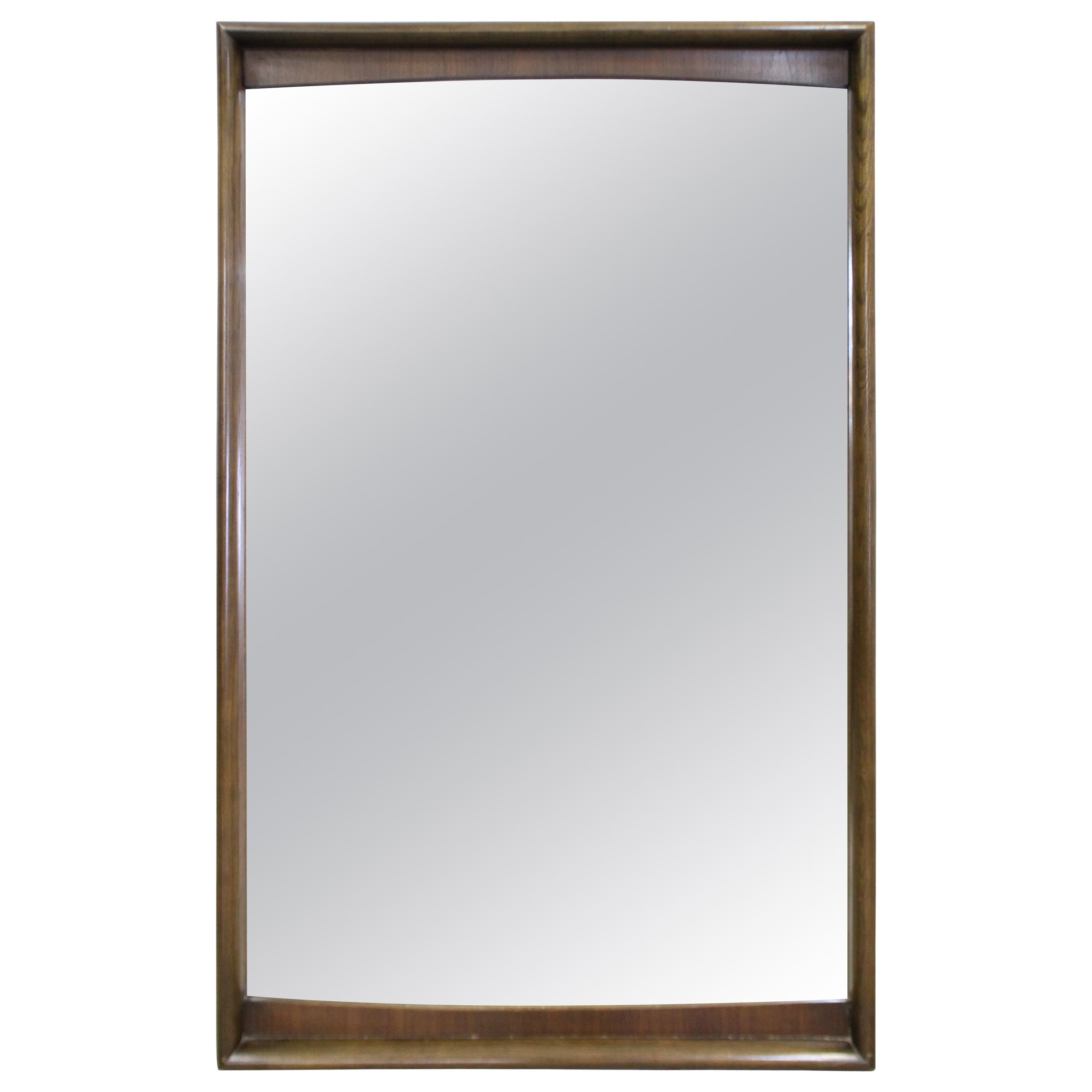 Mid-Century Modern Large Walnut Mirror by United Furniture Corp For Sale