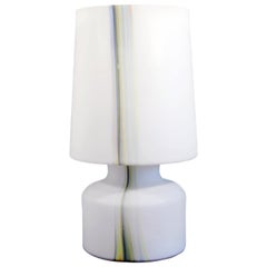 Mid-Century Modern Large White Murano Glass Table Lamp, 1970s, Italy