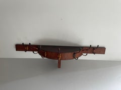 Mid-century Modern Large Wood Clothes Hanger and Shelf, 1960s, France