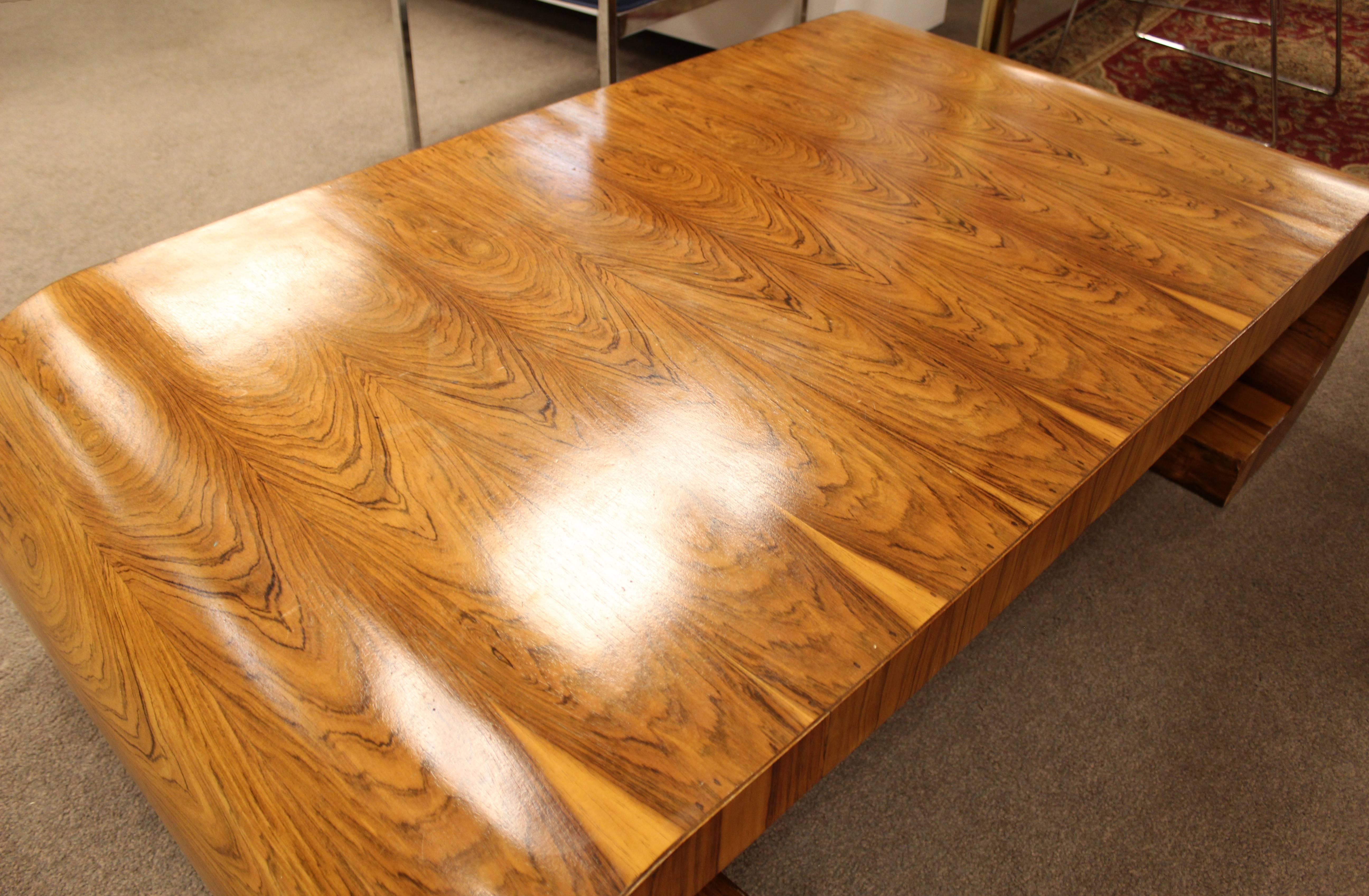 Mid-Century Modern Large Wooden Scroll Coffee Table Baughman Style, 1960s 5