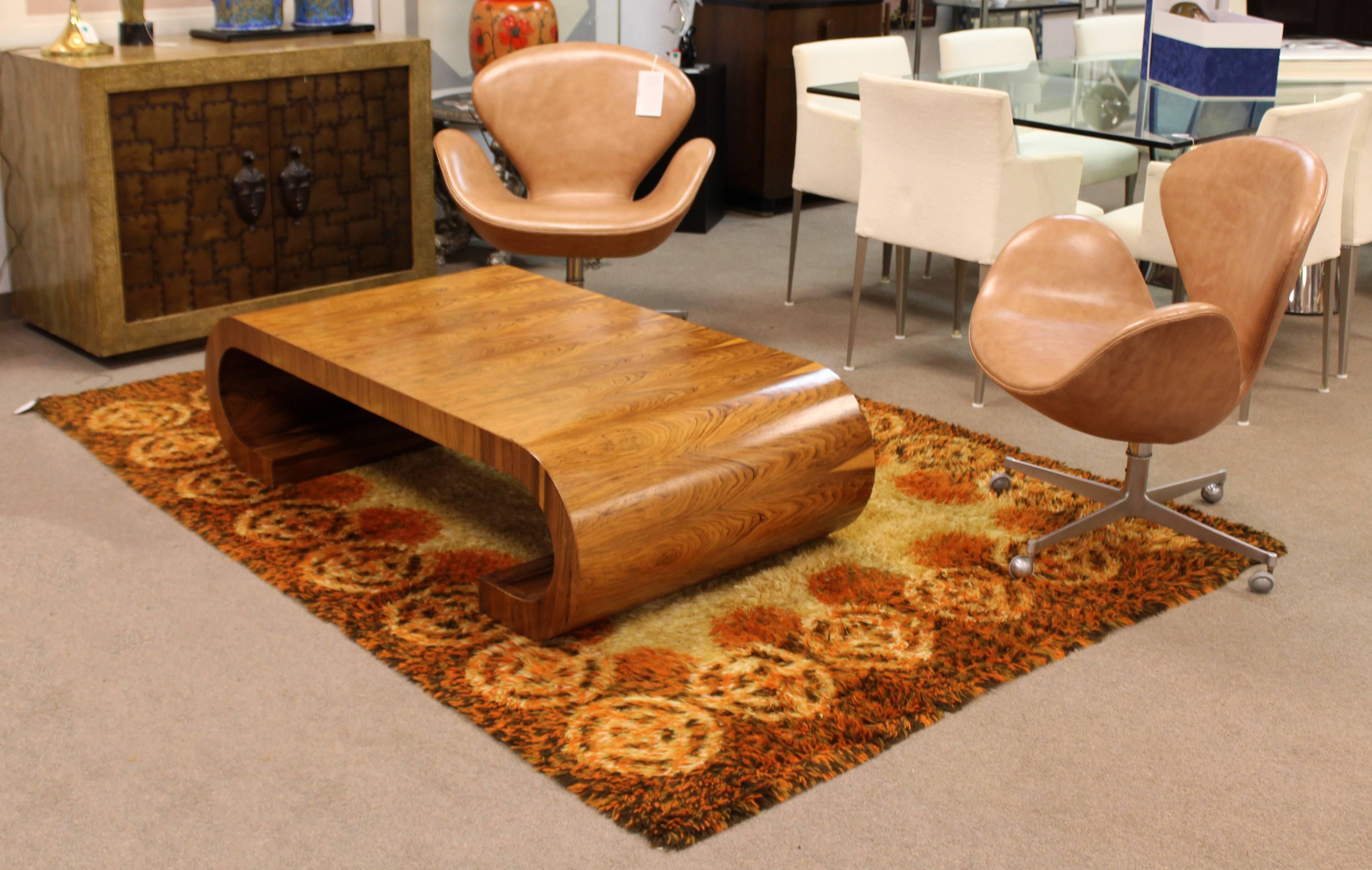 Mid-Century Modern Large Wooden Scroll Coffee Table Baughman Style, 1960s 6