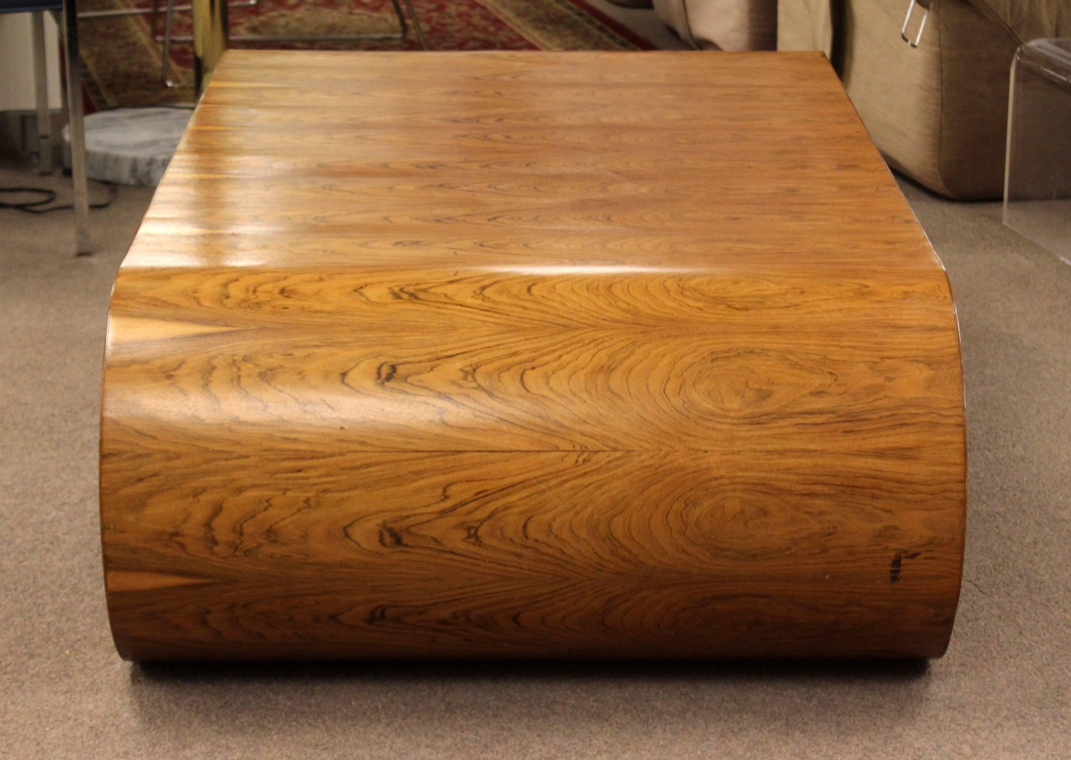 Mid-20th Century Mid-Century Modern Large Wooden Scroll Coffee Table Baughman Style, 1960s