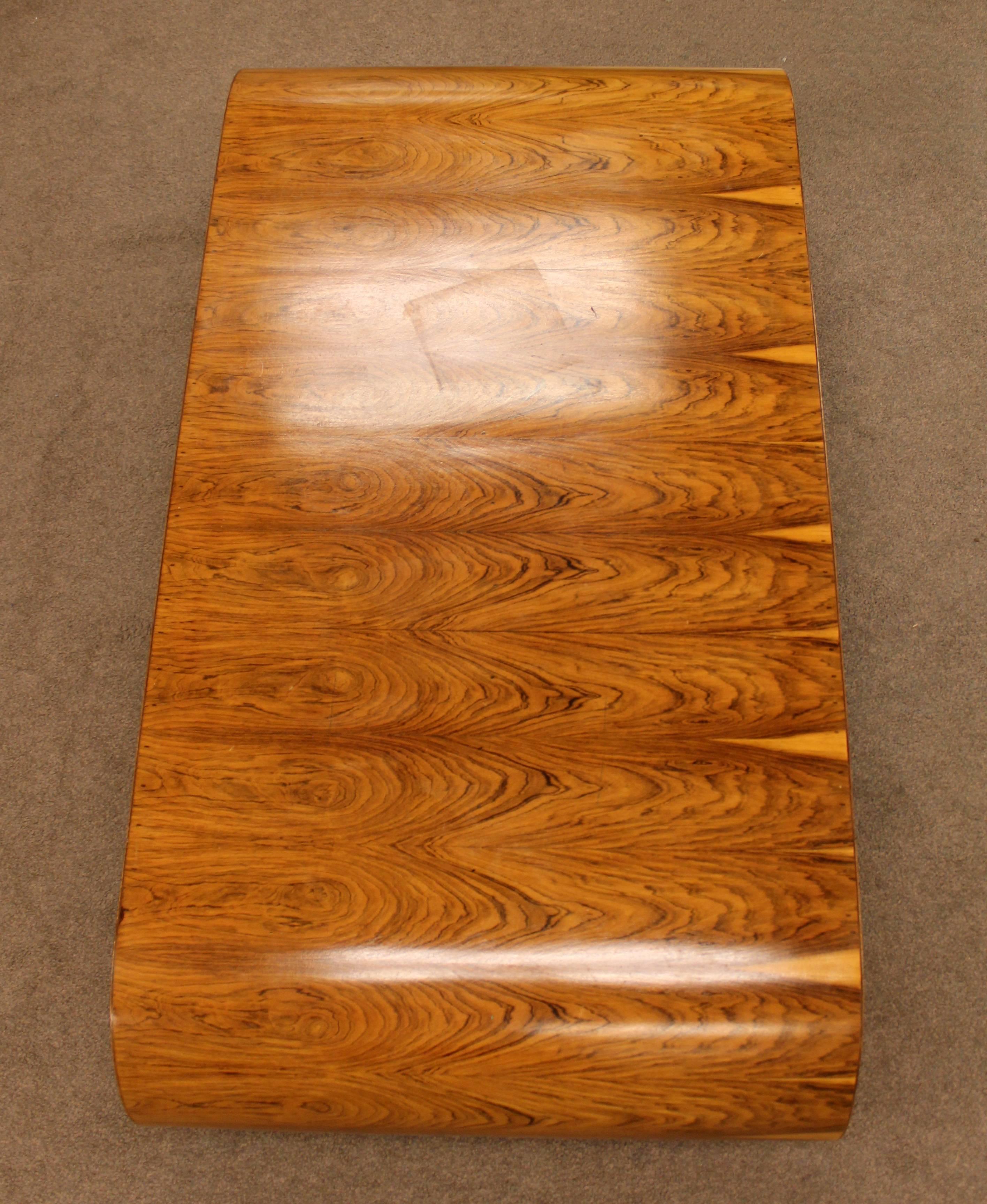 Mid-Century Modern Large Wooden Scroll Coffee Table Baughman Style, 1960s 4