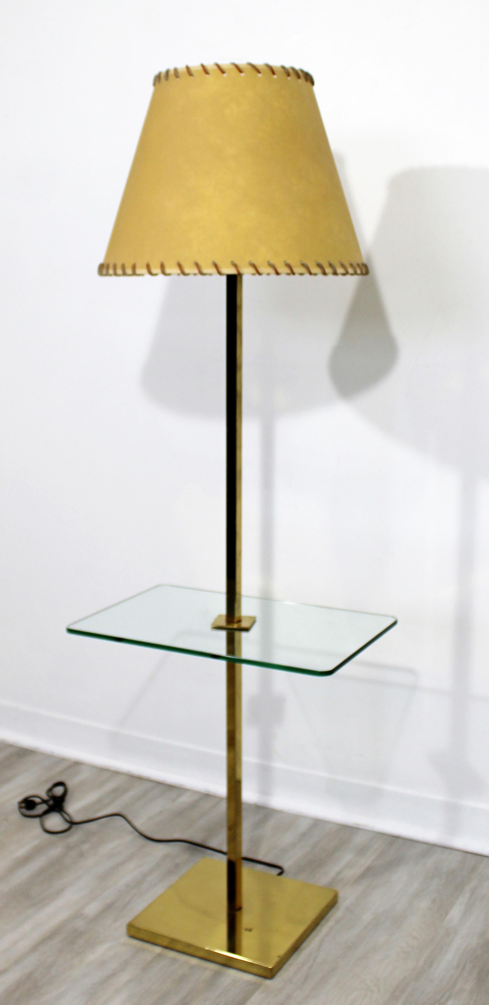 vintage brass floor lamp with glass table