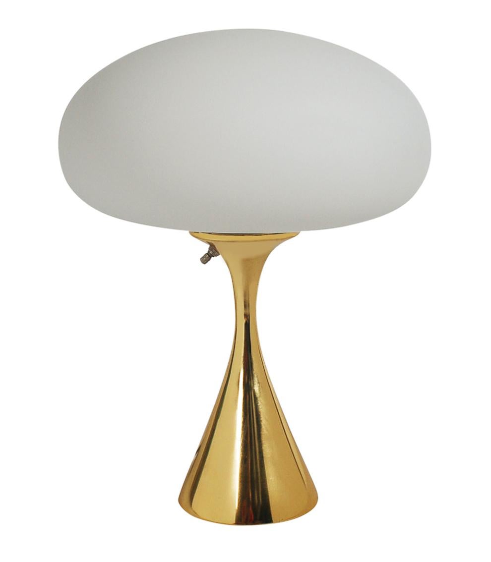 American Mid-Century Modern Laurel Mushroom Table Lamp in Brass after Bill Curry