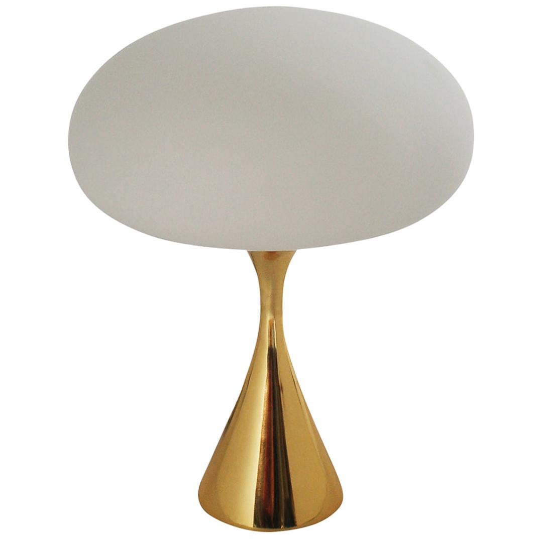 Mid-Century Modern Laurel Mushroom Table Lamp in Brass after Bill Curry