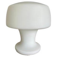 Mid-Century Modern Laurel "Mushroom" Table Lamp in Frosted White Milk Glass